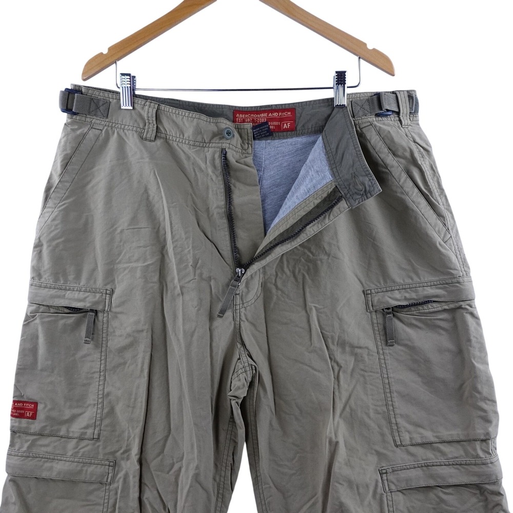 Vintage Abercrombie‎ Fitch Mens XL Military Cargo Pants Utility Pockets Belted
